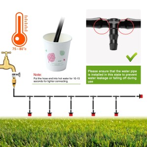 100 Piezas 4/7 mm Conectores en T de Plástico, VooGenzke T Conectores de Púas de Riego por Goteo