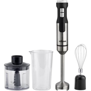 Batidora de Mano, 1500 W, Cuchillas con 4 Aspas, Bate, Mezcla y Pica, Múltiples Velocidades