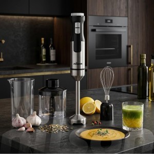 Batidora de Mano, 1500 W, Cuchillas con 4 Aspas, Bate, Mezcla y Pica, Múltiples Velocidades