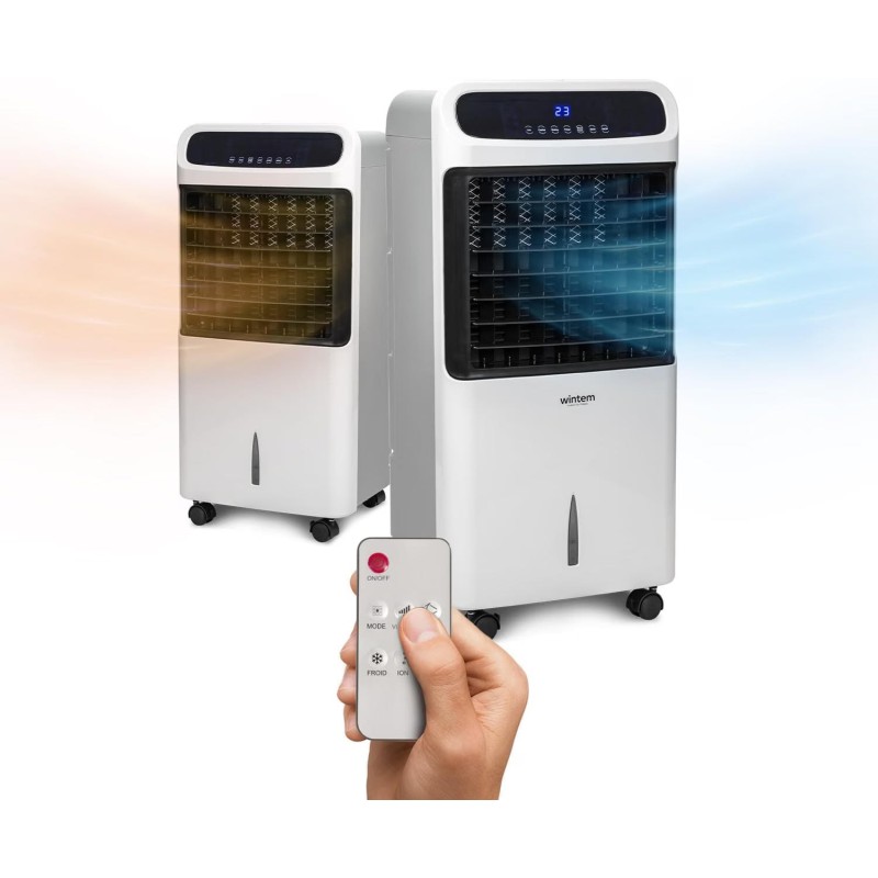 Trioclima + Enfriador de aire caliente de 10 litros, aire caliente y aire frío y deshumidificador portátil de 2000 W