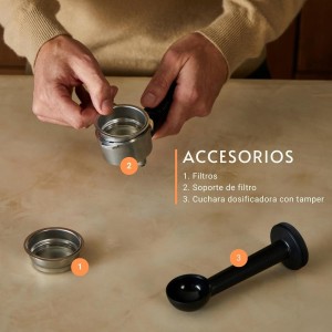 KRUPS Authentic, Cafetera Espresso Manual, Depósito de 2L, Inox