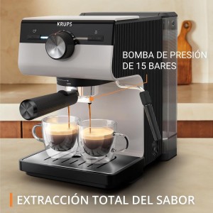 KRUPS Authentic, Cafetera Espresso Manual, Depósito de 2L, Inox