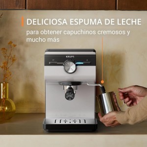 KRUPS Authentic, Cafetera Espresso Manual, Depósito de 2L, Inox