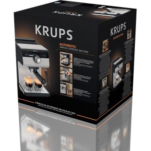 KRUPS Authentic, Cafetera Espresso Manual, Depósito de 2L, Inox