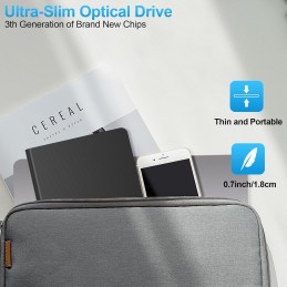 Lector CD/DVD Externo,Grabadora USB 3.0 y Type-C