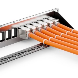 deleyCON 12x Módulo Keystone CAT 6a Jack STP Completamente Blindado