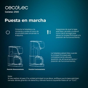Cecotec Heladera Multifunción Capacidad 2,1L, 3 Tarrinas, Gelatec 2100. 500W