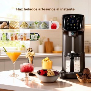 Cecotec Heladera Multifunción Capacidad 2,1L, 3 Tarrinas, Gelatec 2100. 500W