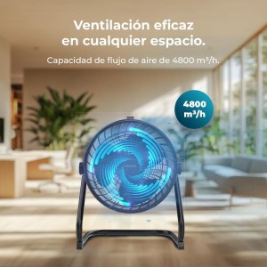 Cecotec Ventilador de Suelo Industrial Proindustry Flowcannon. 140W, Carcasa Metálica, 3 Velocidades