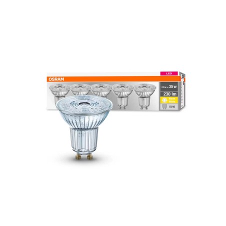 OSRAM reflectora LED GU10 2,6W 2.700K 230lm 36°, 5 Und