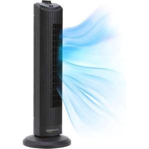 Amazon Basics Ventilador de Torre Oscilante de 71 cm con Ángulo de 60 Grados