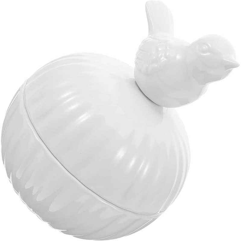 Joyero Cerámica blanca Con Pájaro