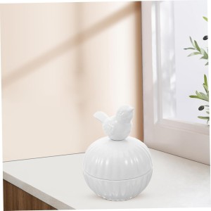 Joyero Cerámica blanca Con Pájaro