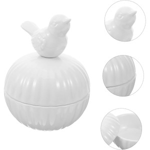 Joyero Cerámica blanca Con Pájaro