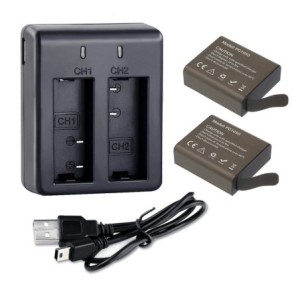Cargador de baterías DUAL para cámaras deportiva AX-SJ4000SC + 2 BATERIAS PG1050