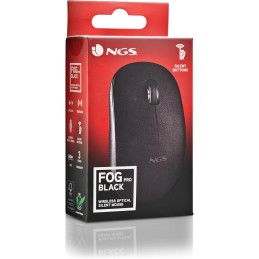 NGS Fog Pro Black - Ratón Inalámbrico, Ratón Óptico de 1000 dpi