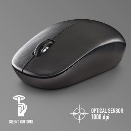 NGS Fog Pro Black - Ratón Inalámbrico, Ratón Óptico de 1000 dpi