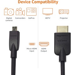 Amazon Basics - Cable Micro HDMI a HDMI, flexible, de 1.8 m