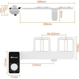 Ibergrif M41050 Bidet WC No Eléctrico Agua Fría Presión Ajustable
