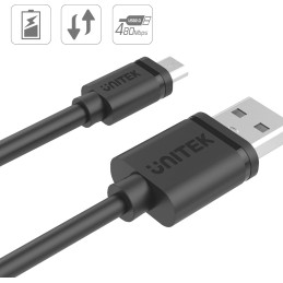 Unitek Y-C455GBK - Cable USB A a micro USB ,2 metros