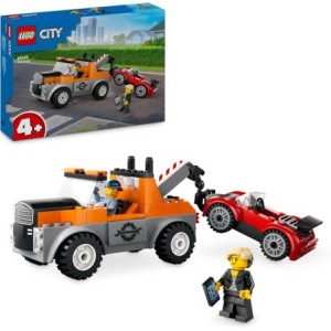 LEGO City Camión Grúa y Reparación del Deportivo, Vehículo con Coches de Juguete