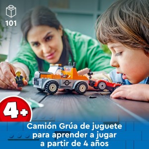 LEGO City Camión Grúa y Reparación del Deportivo, Vehículo con Coches de Juguete