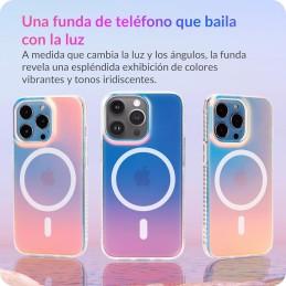 LONLI Hue (para iPhone iPhone 15 Pro MAX) Funda para teléfono Mate Iridiscente Fluorescente