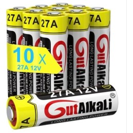 Pilas alcalinas 27 A - 12 V, 1O Unidades .L828 / LR27