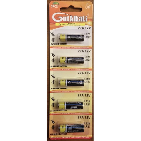 Pilas alcalinas 27 A - 12 V, 1O Unidades .L828 / LR27