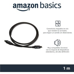 Amazon Basics - Cable óptico de Audio Digital Toslink (1 m)