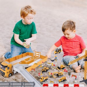 Vehiculos Construccion Juguete Niños con Grandes Camión Grúa Excavadora Hormigonera