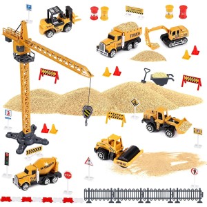 Vehiculos Construccion Juguete Niños con Grandes Camión Grúa Excavadora Hormigonera