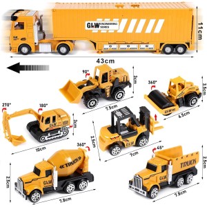 Vehiculos Construccion Juguete Niños con Grandes Camión Grúa Excavadora Hormigonera