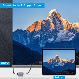 Adaptador USB C a HDMI VGA, 4K HDMI/1080P VGA USB-C 2 en 1 Adaptador USB C a HDMI VGA, 4K HDMI/1080P VGA USB-C 2 en 1