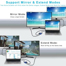 Adaptador USB C a HDMI VGA, 4K HDMI/1080P VGA USB-C 2 en 1 Adaptador USB C a HDMI VGA, 4K HDMI/1080P VGA USB-C 2 en 1