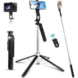 180cm Palo Selfie, Romon Selfie Stick Quad trípode, 360 °