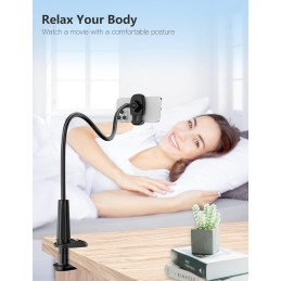 TRYONE Soporte Movil Teléfono - Soporte Flexible con Brazo de Cuello de Cisne