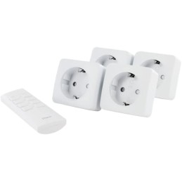 Kit 4 Mini enchufes On/Off + Mando a Distancia de 4 Canales 2300W Kit 4 Mini enchufes On/Off + Mando a Distancia de 4 Canales 2300W
