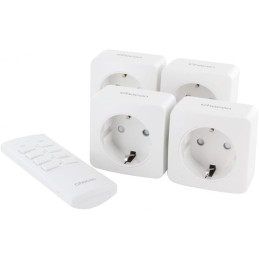 Kit 4 Mini enchufes On/Off + Mando a Distancia de 4 Canales 2300W Kit 4 Mini enchufes On/Off + Mando a Distancia de 4 Canales 2300W