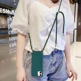 Funda con Cuerda para iPhone 12/iPhone 12 Pro , con Cordón . Azul Oscuro