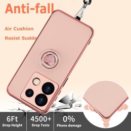 Funda para Xiaomi Redmi Note 13 Pro 5G/Poco X6 5G con Cuerda y Anillo de Soporte 360°