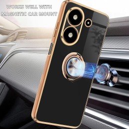 Funda Redmi 13C 4G con Cuerda , con 360° Anillo Soporte,Negro