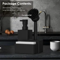 DISPENSADOR DE JABON DE COCINA CON SOPORTE DE ESPONJA DISPENSADOR DE JABON DE COCINA CON SOPORTE DE ESPONJA