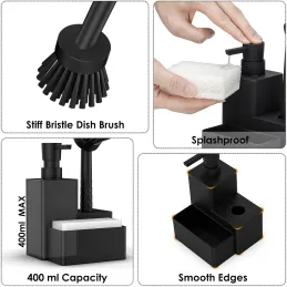 DISPENSADOR DE JABON DE COCINA CON SOPORTE DE ESPONJA DISPENSADOR DE JABON DE COCINA CON SOPORTE DE ESPONJA