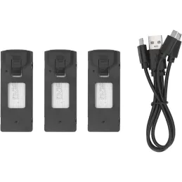 3 baterías de repuesto para dron RC de 3.7 V 1800 mAh RC batería de vuelo inteligente con cable de carga para A8 H8 F187 M5
