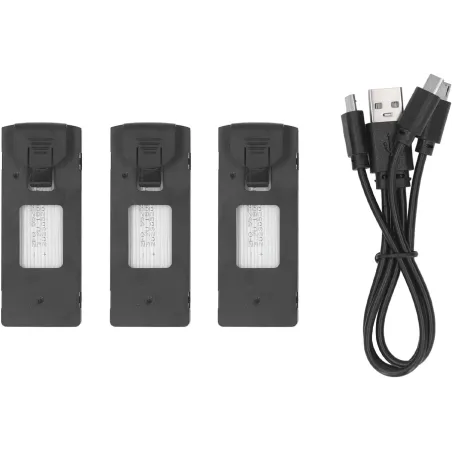 3 baterías de repuesto para dron RC de 3.7 V 1800 mAh RC batería de vuelo inteligente con cable de carga para A8 H8 F187 M5