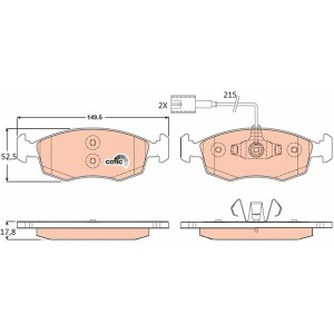 4 Pastillas de Freno para Fiat 500 .TRW GDB1900