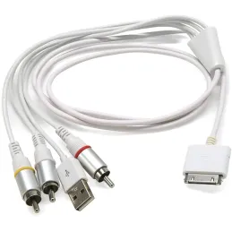 Cable Apple Dock de 30 pines  ,3 RCA macho 1 USB-A.-1.5 Mts