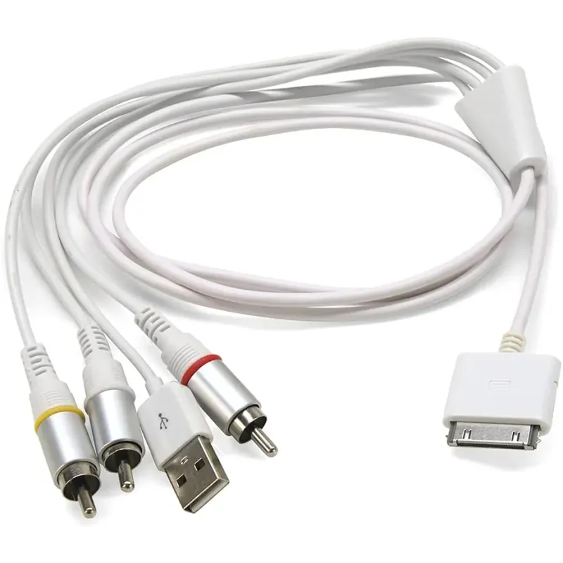 Cable Apple Dock de 30 pines  ,3 RCA macho 1 USB-A.-1.5 Mts Cable Apple Dock de 30 pines  ,3 RCA macho 1 USB-A.-1.5 Mts