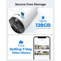 cámara operada wirereless con 3MP Night Vision, AI Detection, 2-Caminos de Audio, WiFi Security Camera Works con Alexa